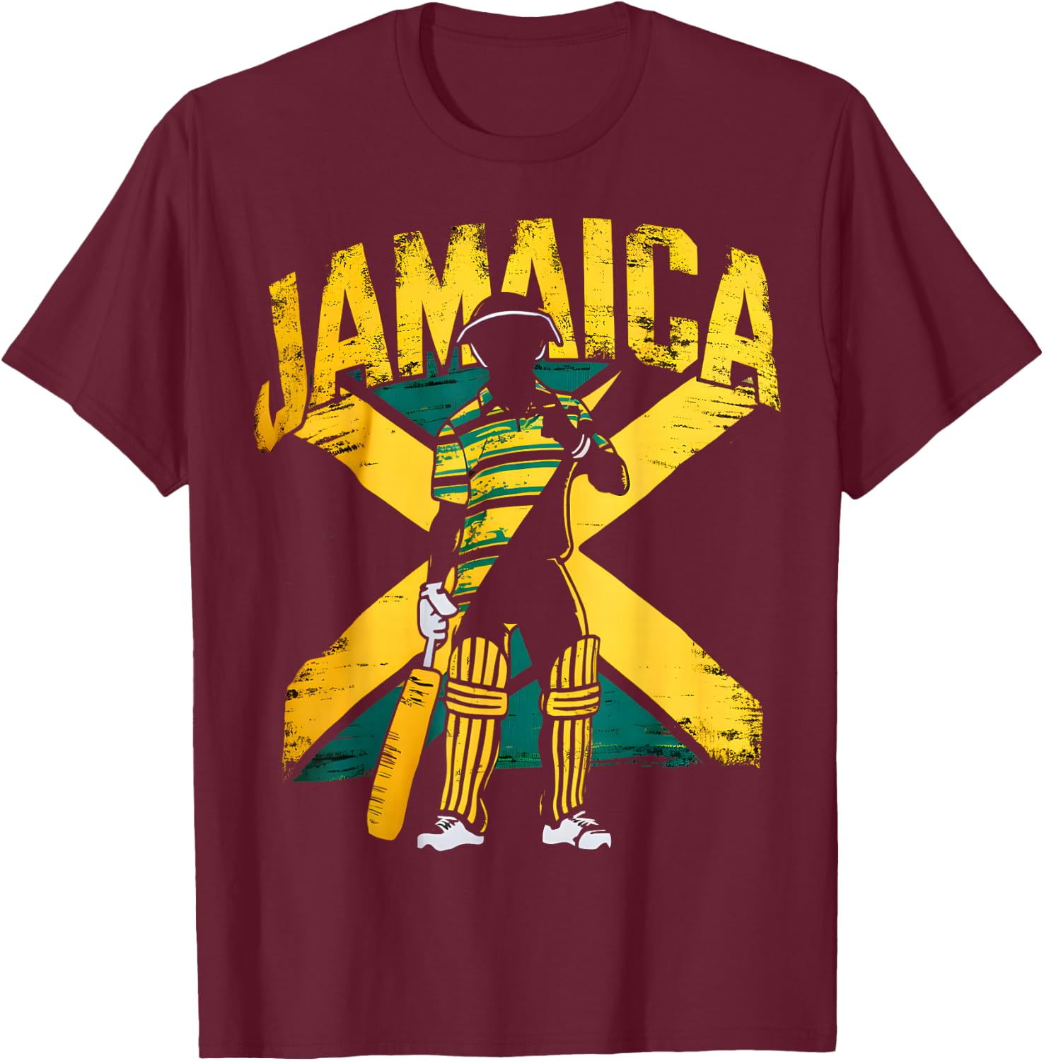 Jamaica Cricket T-Shirt - T-Shirt | Maroon