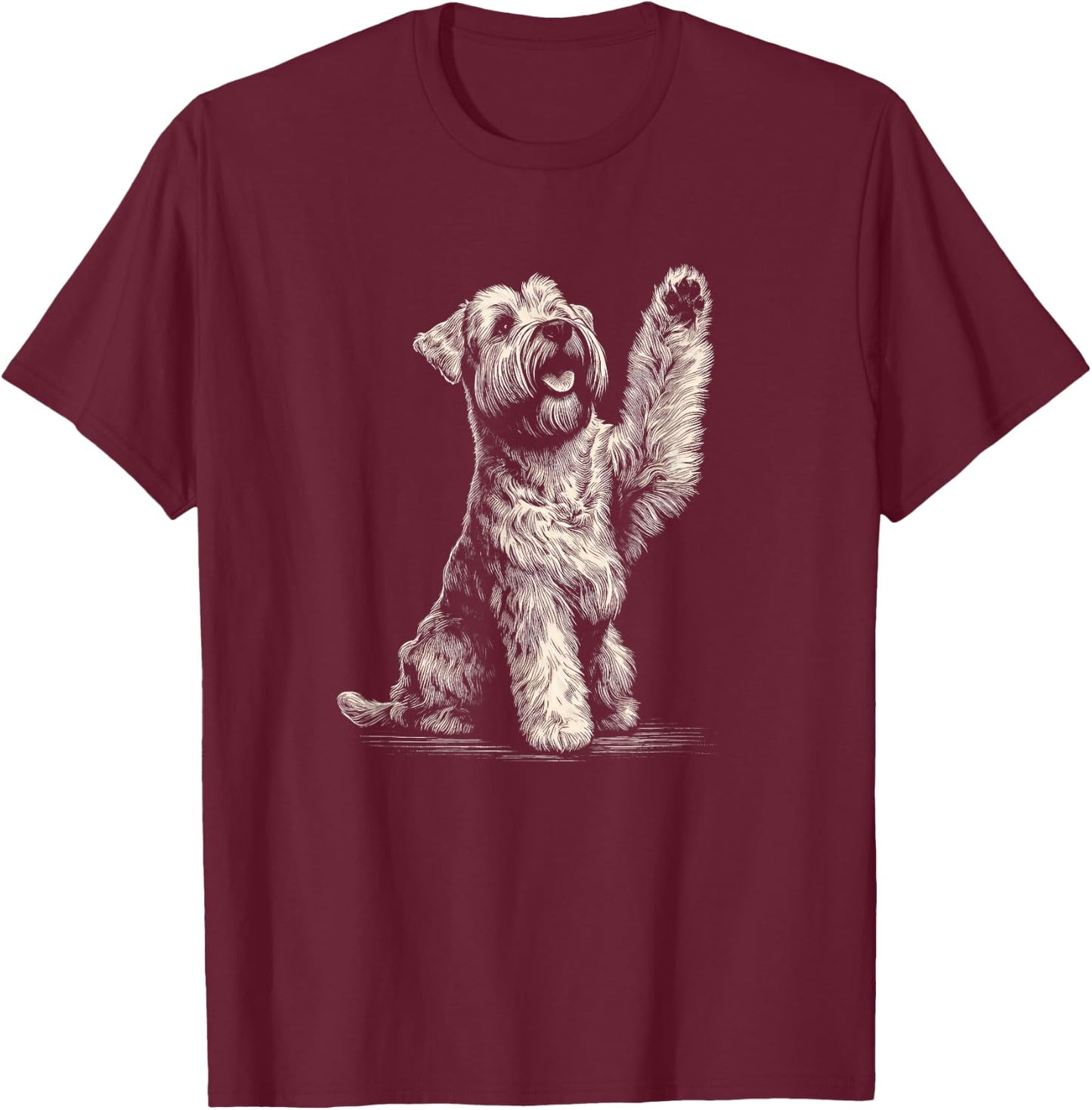 Cute Soft Coated Wheaten Terrier Dog Art and Men T-Shirt - T-Shirt | Maroon