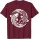 Retro Yin And Yang Japanese Koi Fish T-Shirt - T-Shirt | Maroon