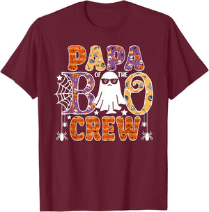 Papa Of The Boo Crew Funny Halloween Family Matching T-Shirt - T-Shirt | Maroon
