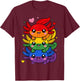 LGBT Axolotl Pile Rainbow Flag LGBTQ Gay Pride Month T-Shirt - T-Shirt | Maroon