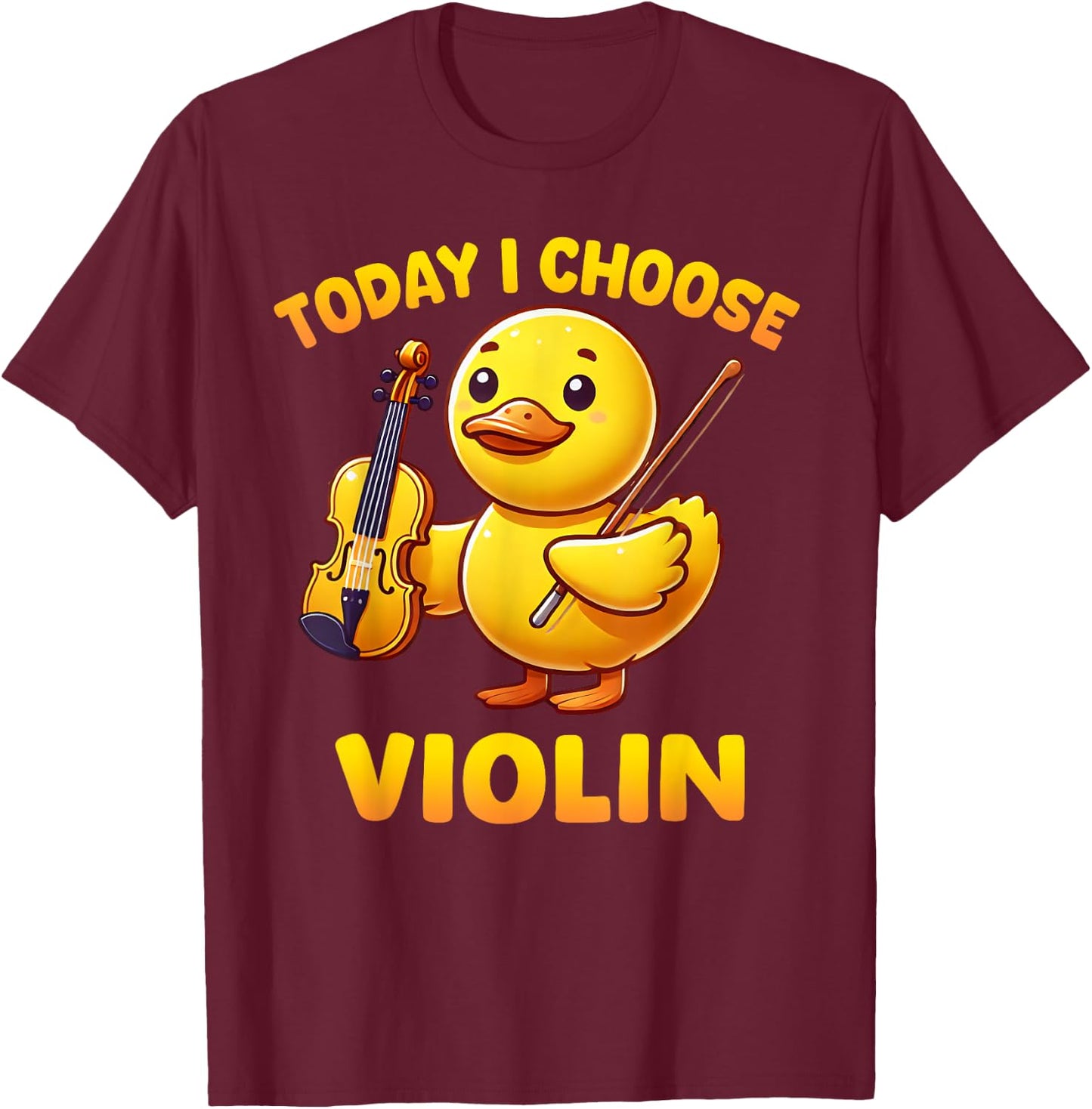 Duck I Choose Violin Funny Music Instrument Boys Girls Kids T-Shirt - T-Shirt | Maroon