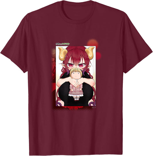 Miss Kobayashi's Dragon Maid Iruru and doll T-Shirt - T-Shirt | Maroon