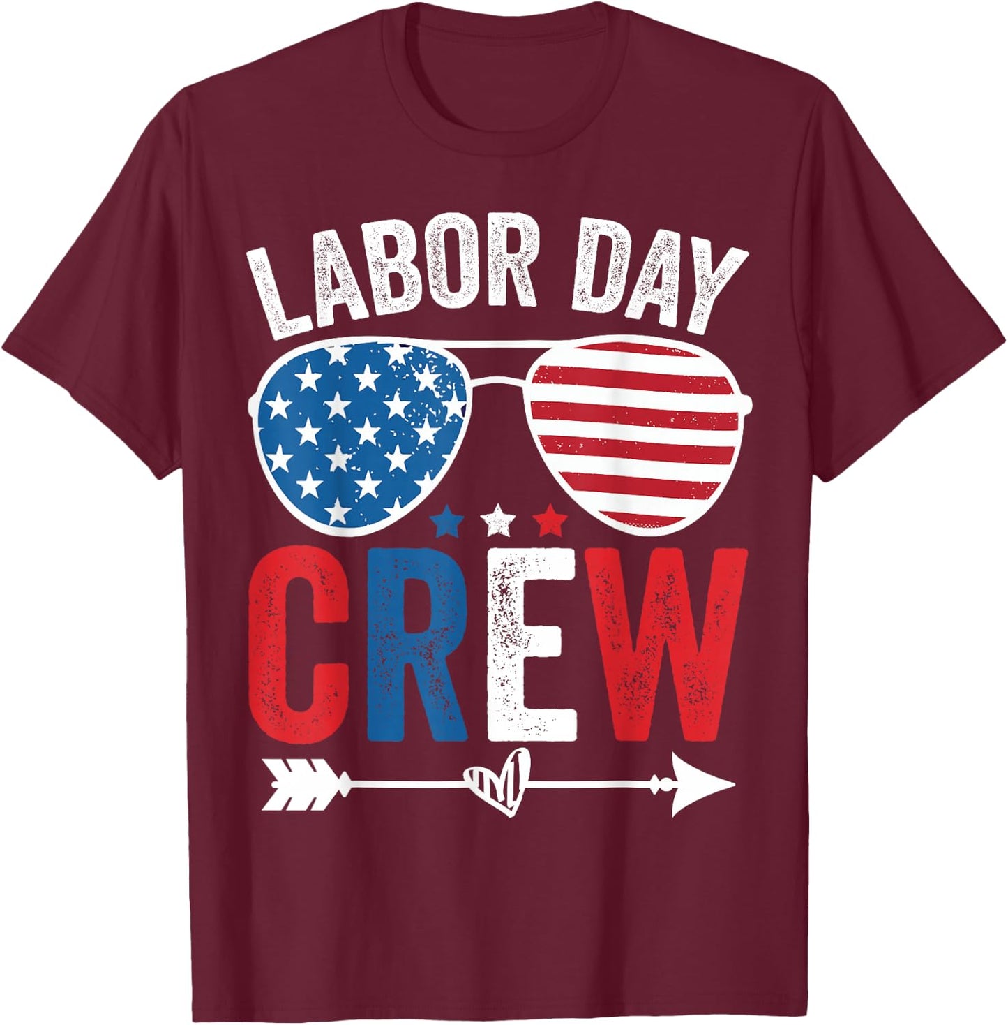 Happy Labor Day Crew Patriot Happy Labor Day T-Shirt - T-Shirt | Maroon