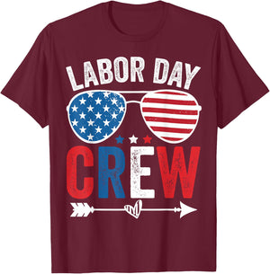 Happy Labor Day Crew Patriot Happy Labor Day T-Shirt - T-Shirt | Maroon