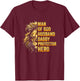 Lion Man Of God Husband Papa Dad Father Daddy Protector Hero T-Shirt - T-Shirt | Maroon