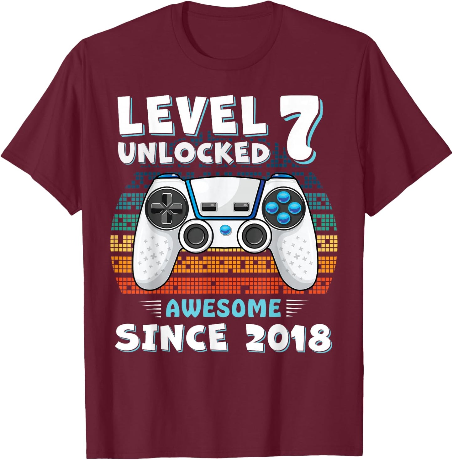7 Year Old Bday Decorations Son Boy 7yr 2018 7th Birthday T-Shirt - T-Shirt | Maroon