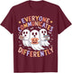 Everyone Communicates Differently Halloween Autism Teacher T-Shirt - T-Shirt | Maroon