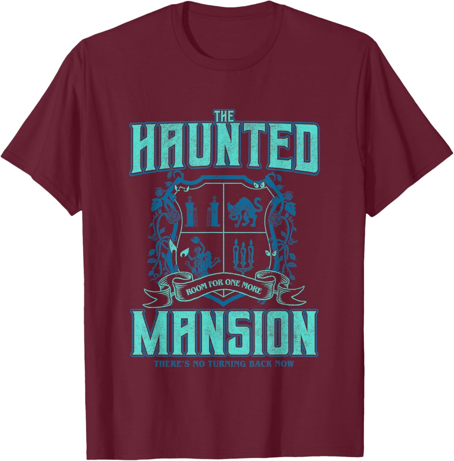 The Haunted Mansion Room For One More Collegiate Retro Logo T-Shirt - T-Shirt | Maroon