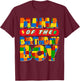 Mom And Dad Mama Birthday Boy Building Bricks Family Party T-Shirt - T-Shirt | Maroon