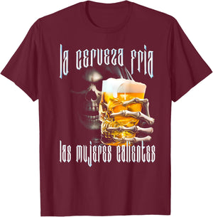 Frases Chidas Funny Mexicans Sarcasm Skull Sayings Hispanic T-Shirt - T-Shirt | Maroon