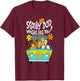Scooby-Doo Vintage The Mystery Machine Floral Where Are You! T-Shirt - T-Shirt | Maroon