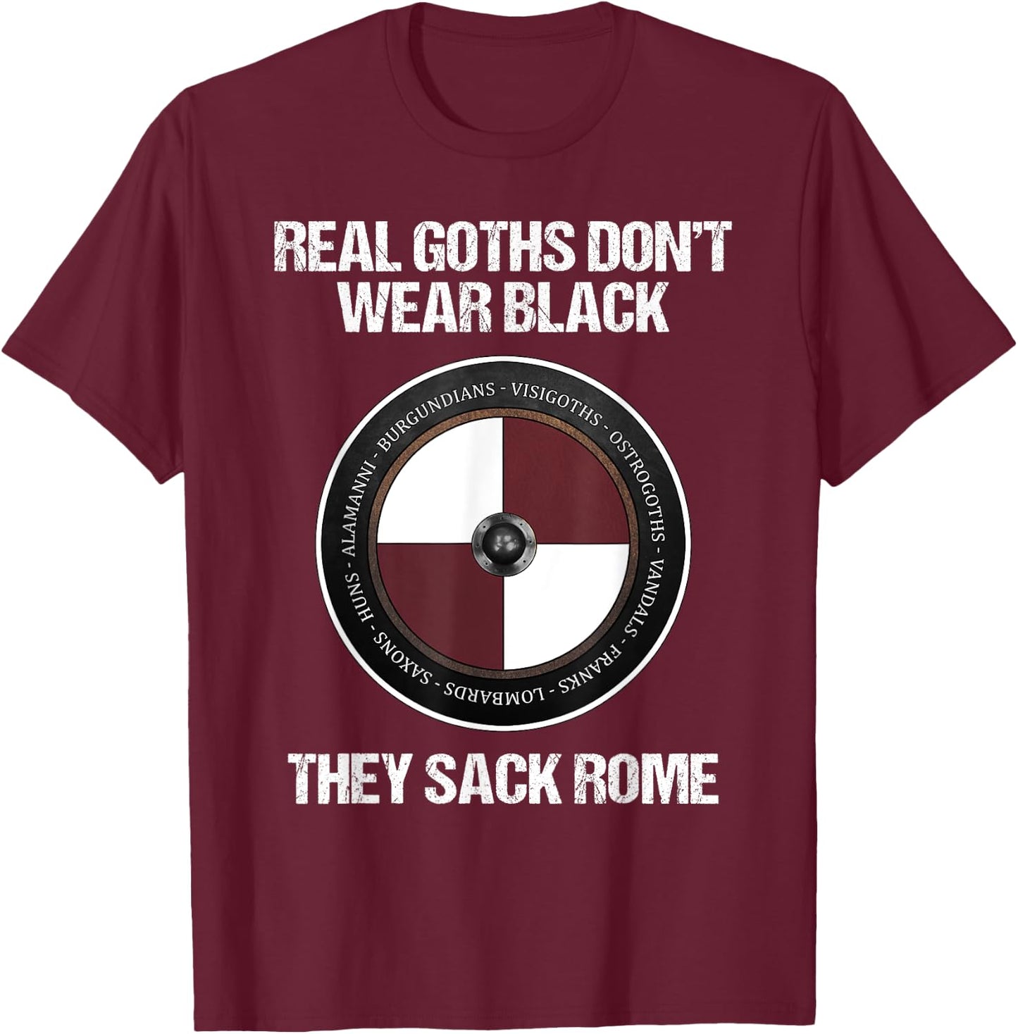 Agema Apparel -Adults Medieval History , Black, Small, Short Sleeve T-Shirt - T-Shirt | Maroon