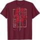 Red Spider Lily Flower Japanese Katana Sword Backprinted T-Shirt - T-Shirt | Maroon