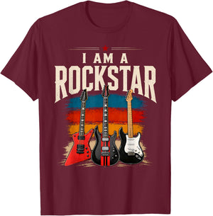 I Am A Rockstar Guitar Lover Rock Star Men Women Kids T-Shirt - T-Shirt | Maroon