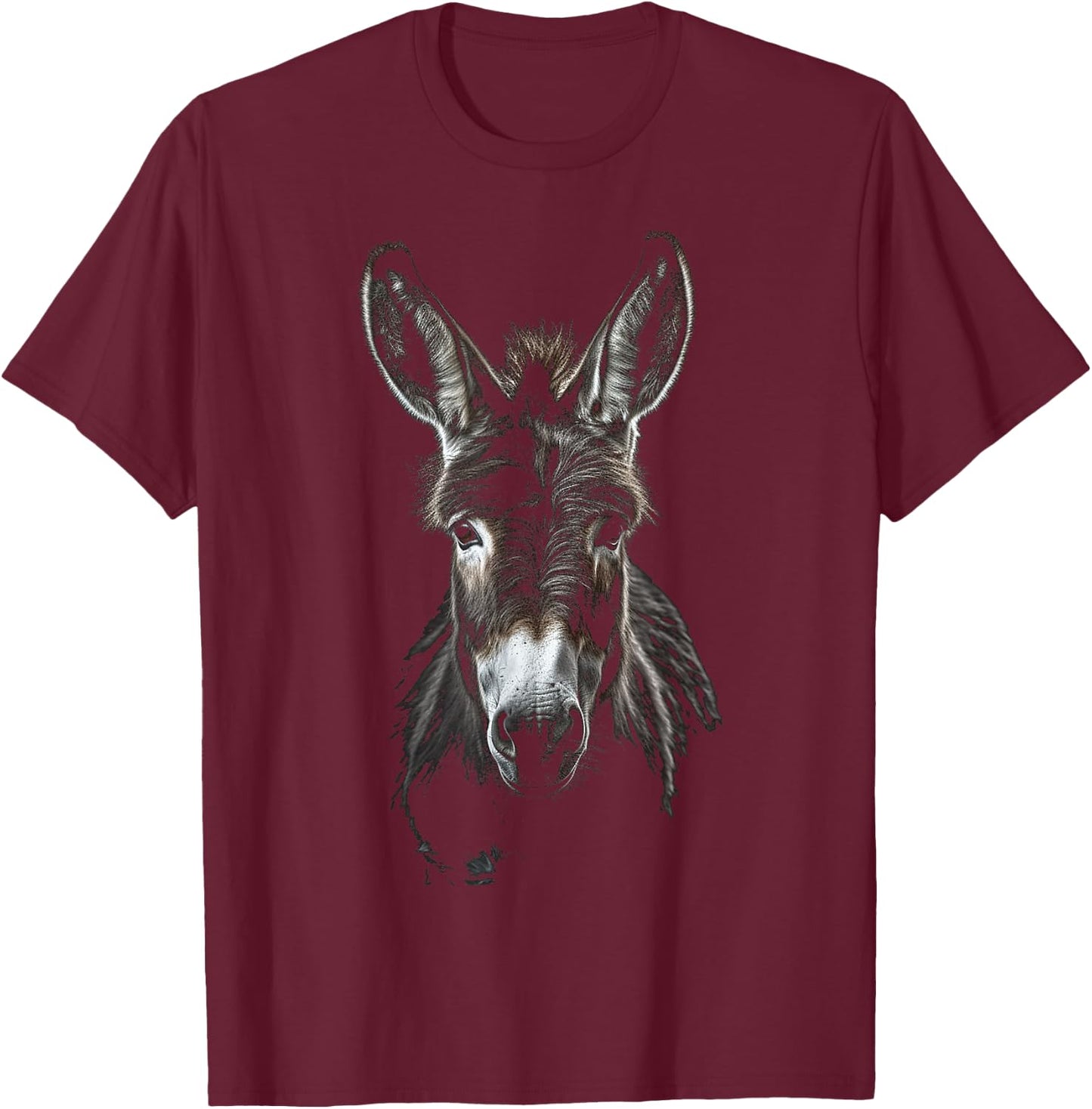 Donkey Animal Zoo Art Donkey T-Shirt - T-Shirt | Maroon