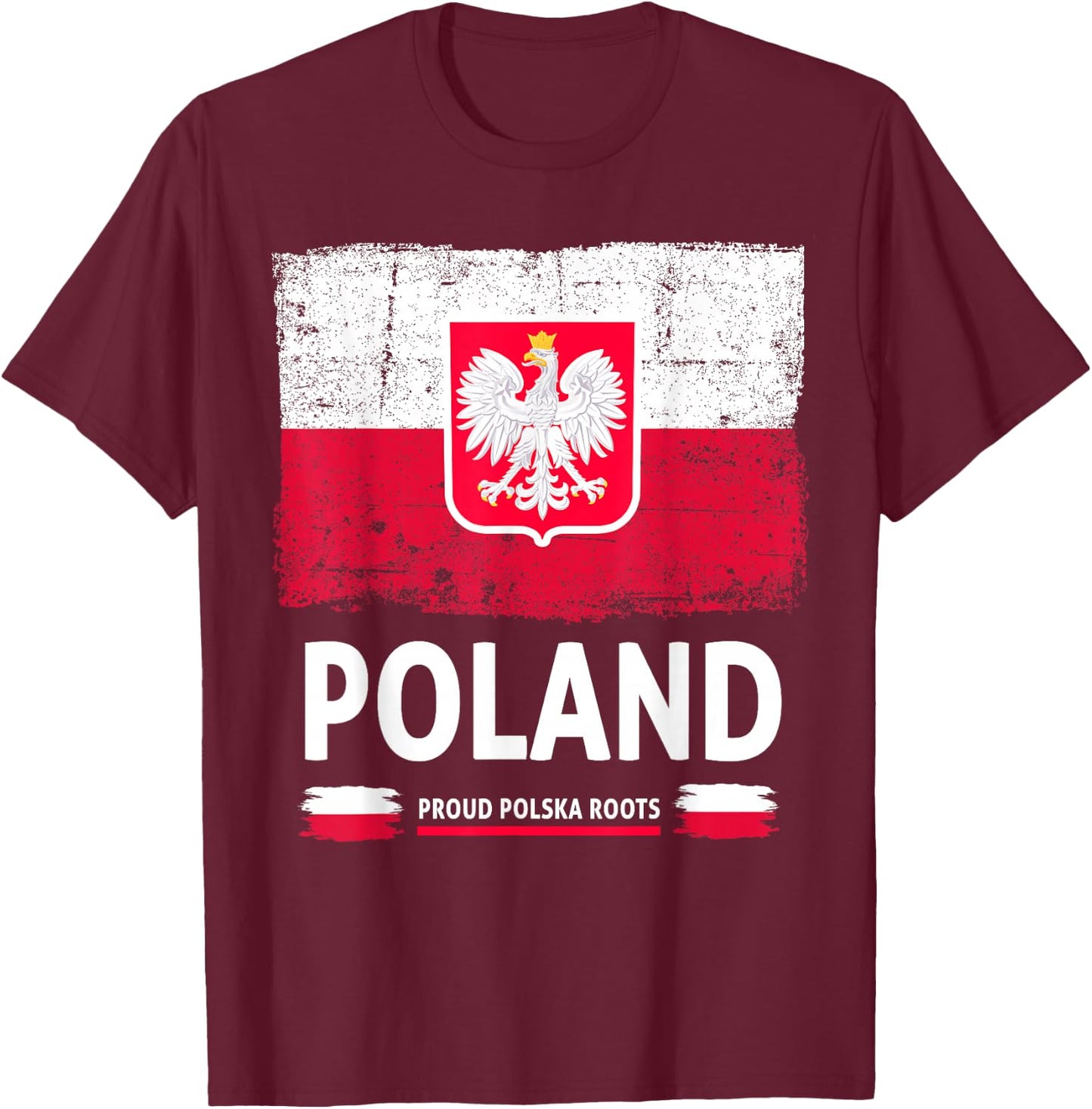 Polish Eagle Polska Flag Outfit Idea For Kids & Poland Flag T-Shirt - T-Shirt | Maroon