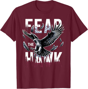 Fear The HAWK HAWKS Girls Boys Hawks T-Shirt - T-Shirt | Maroon