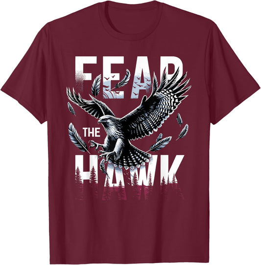 Fear The HAWK HAWKS Girls Boys Hawks T-Shirt - T-Shirt | Maroon