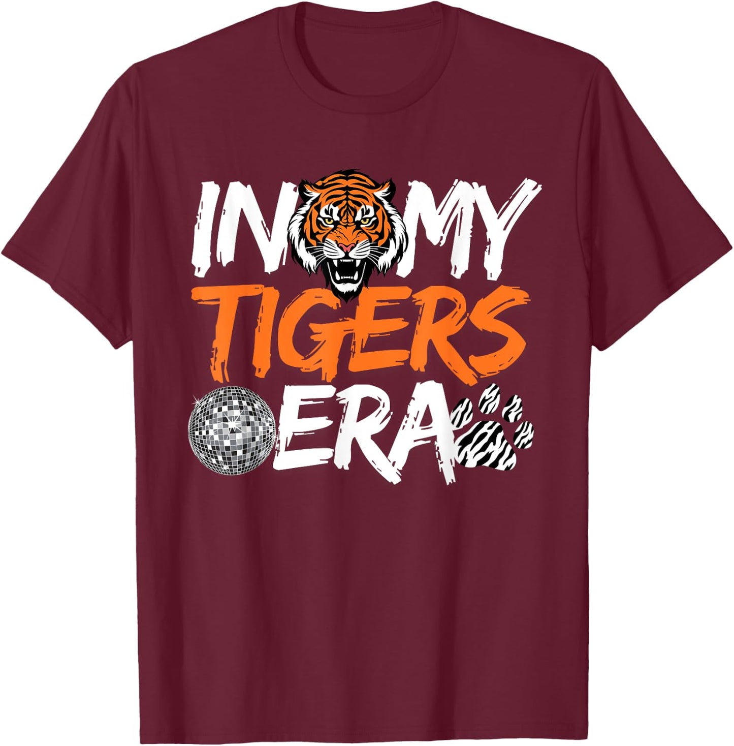 In My Tigers Era Back to School Mascot Spirit Game Vintage T-Shirt - T-Shirt | Maroon