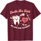 Valentines Day Dental Hygienist Squad Groovy Dentist Tooth T-Shirt - T-Shirt | Maroon