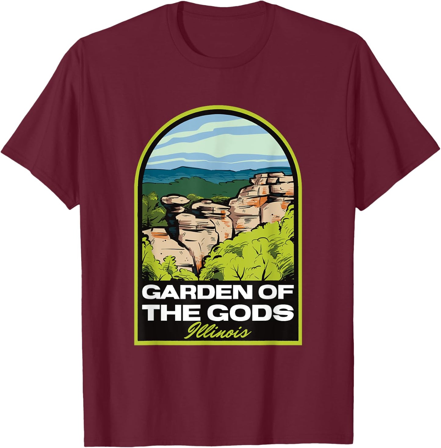 Garden of the Gods Illinois T-Shirt - T-Shirt | Maroon