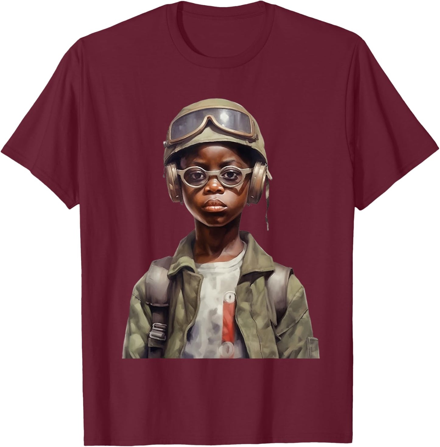 Military Minded Street Soldier Urban Warrior Black Boy T-Shirt - T-Shirt | Maroon