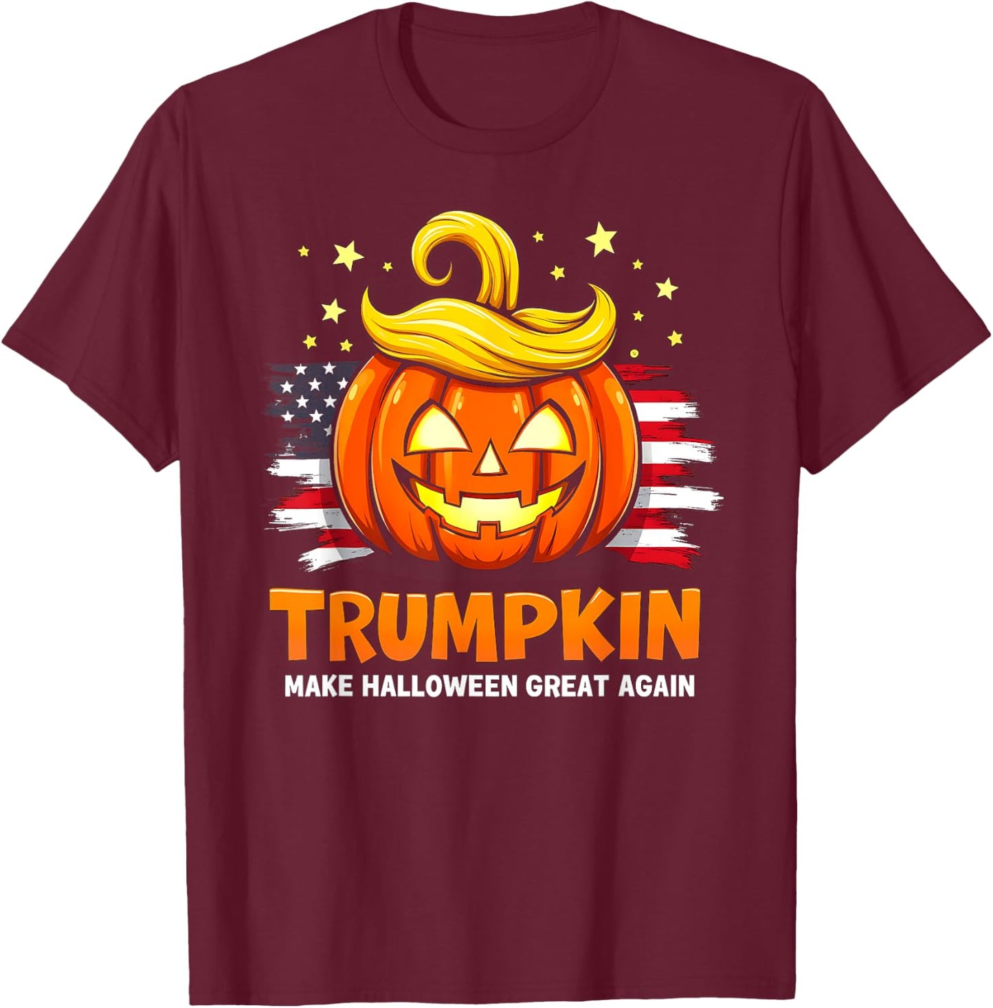 Trumpkin Make Halloween Great Again Funny Trumpkin Pumpkin T-Shirt - T-Shirt | Maroon