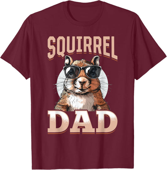 Funny Squirrel Animal Squirrel Dad T-Shirt - T-Shirt | Maroon
