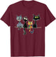 Whimsical Mid-Century Modern Look Cats 50& 60s Style T-Shirt - T-Shirt | Maroon