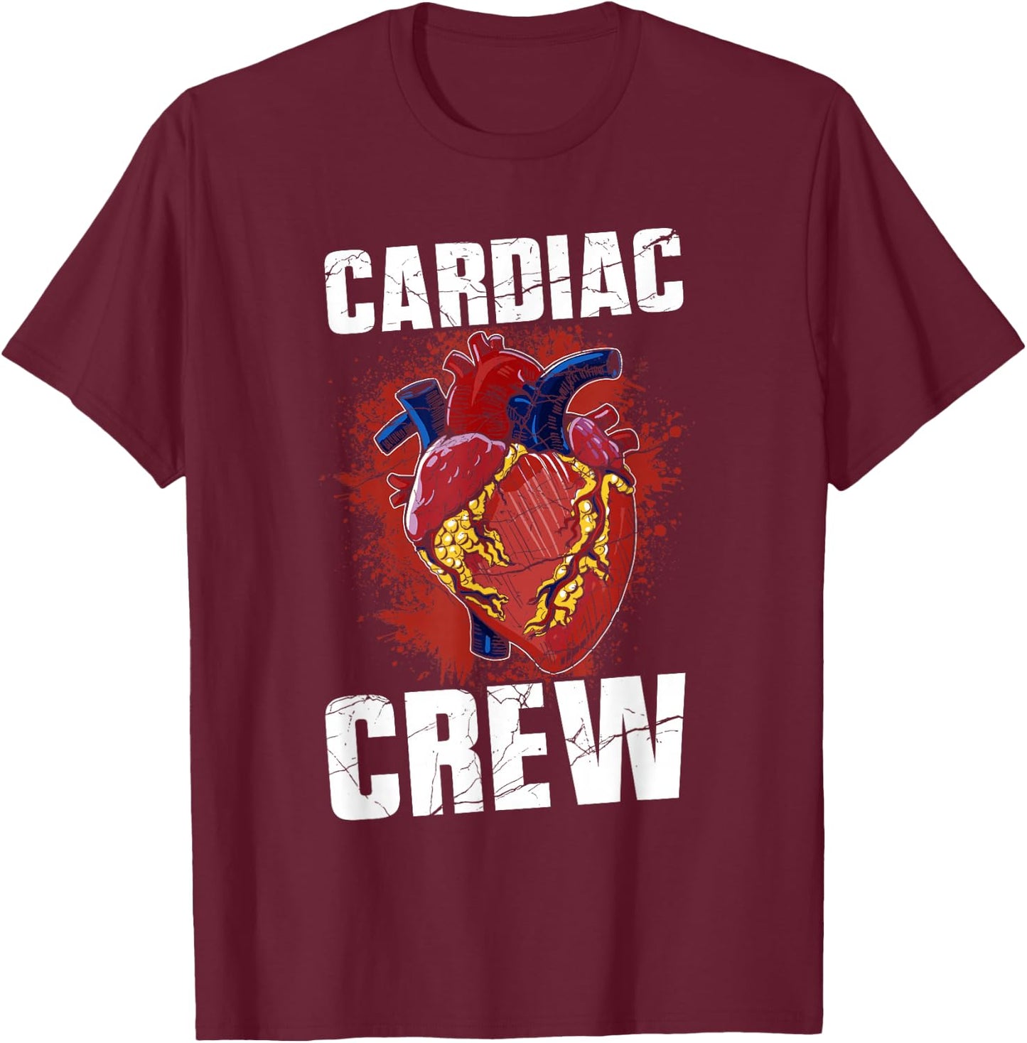 Cardiac Crew Heart Nursing Cardiology Nurses Cardiac Nurse T-Shirt - T-Shirt | Maroon
