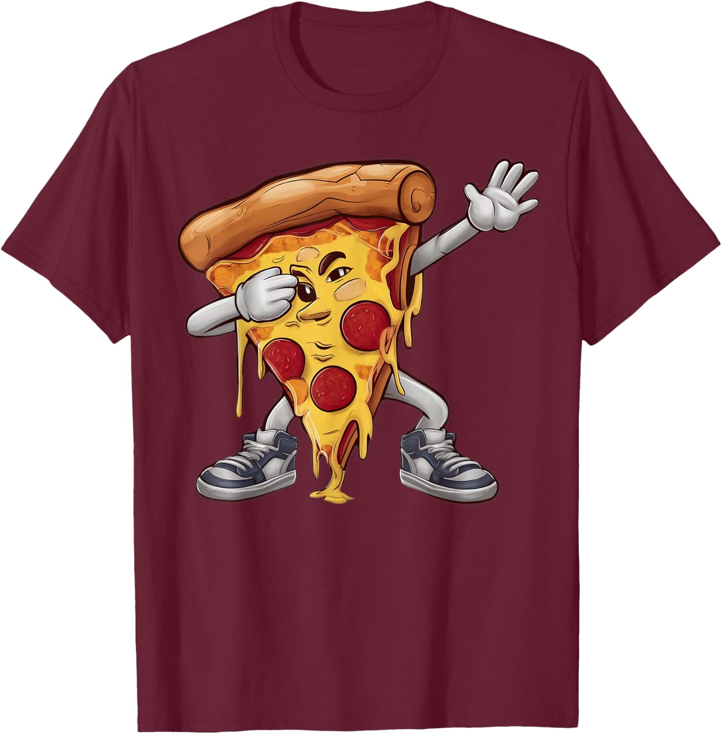 Dabbing Pizza Dab Dance Food Lover Gifts Men Women Kids T-Shirt - T-Shirt | Maroon