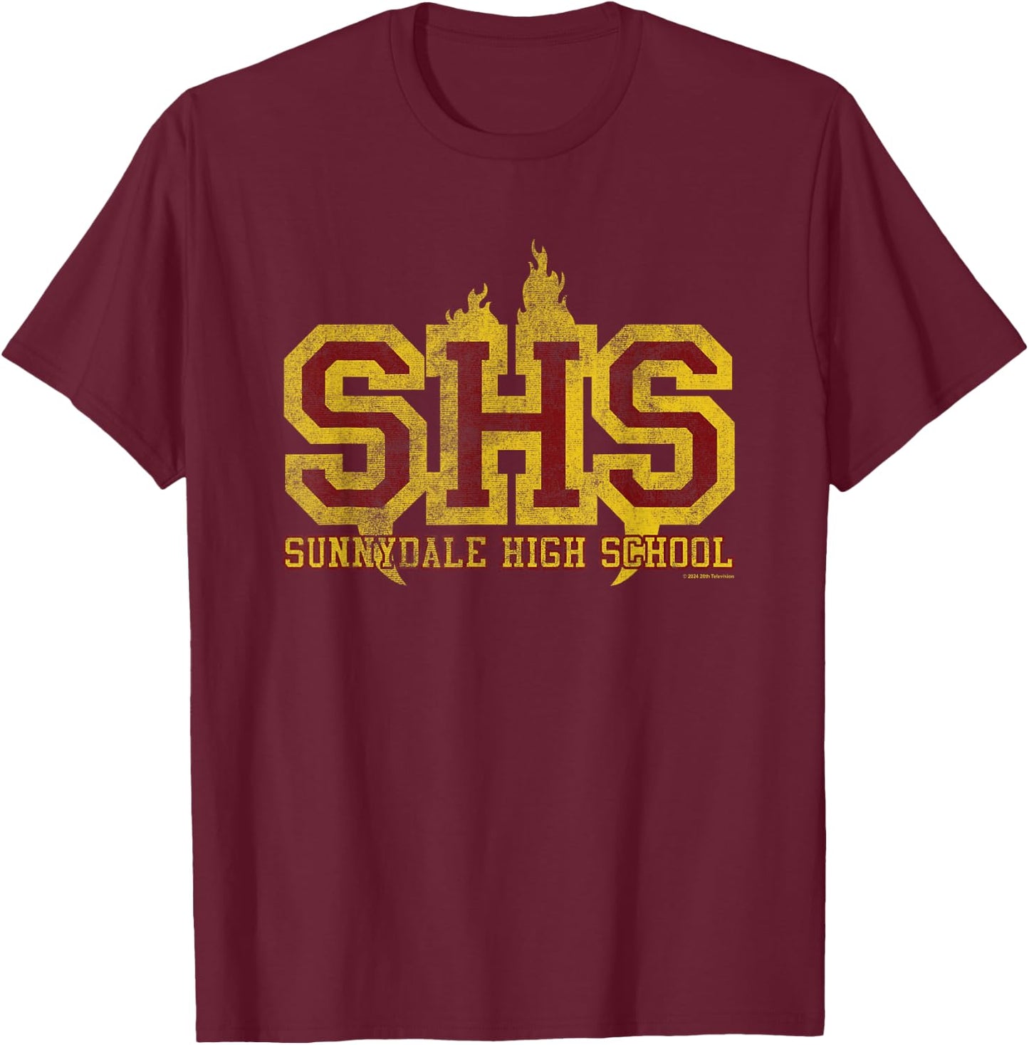 Buffy The Vampire Slayer Sunnydale Highschool Collegiate T-Shirt - T-Shirt | Maroon