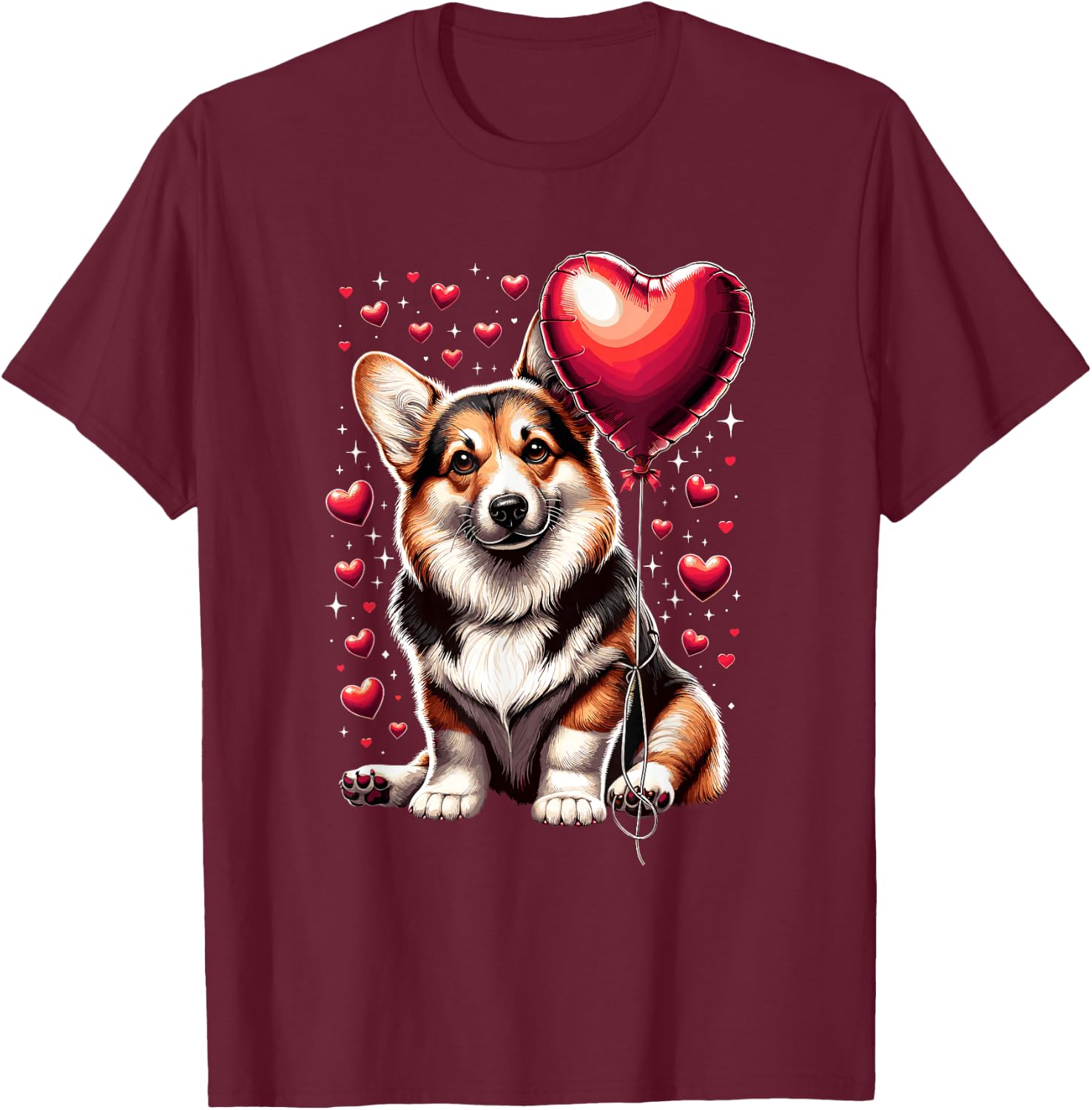 Corgi Dog Valentine's Day Dog Owner Valentine T-Shirt - T-Shirt | Maroon