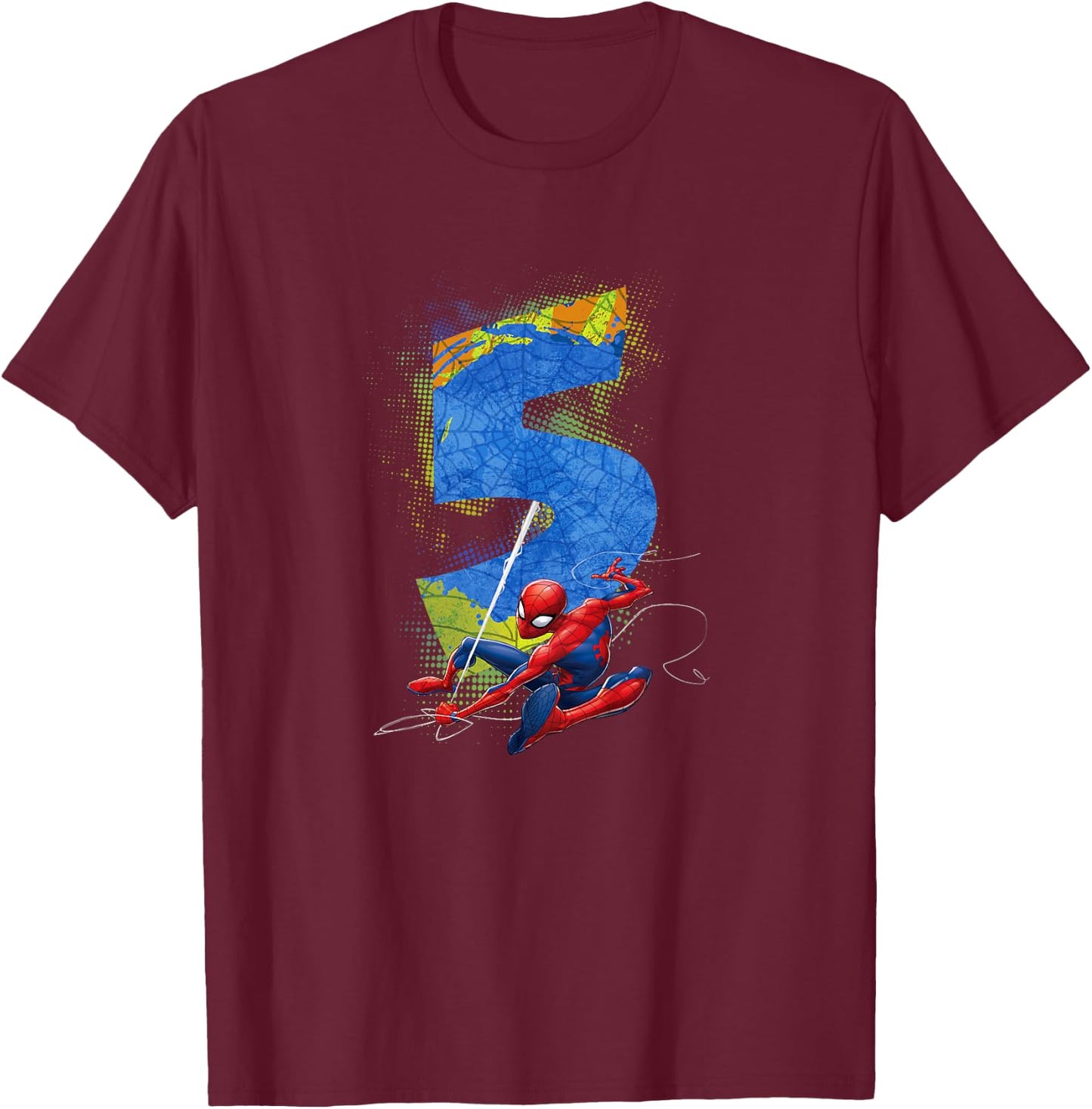 Kids Marvel Super Heroes Spider-Man 5 Year Old Fifth Birthday T-Shirt - T-Shirt | Maroon