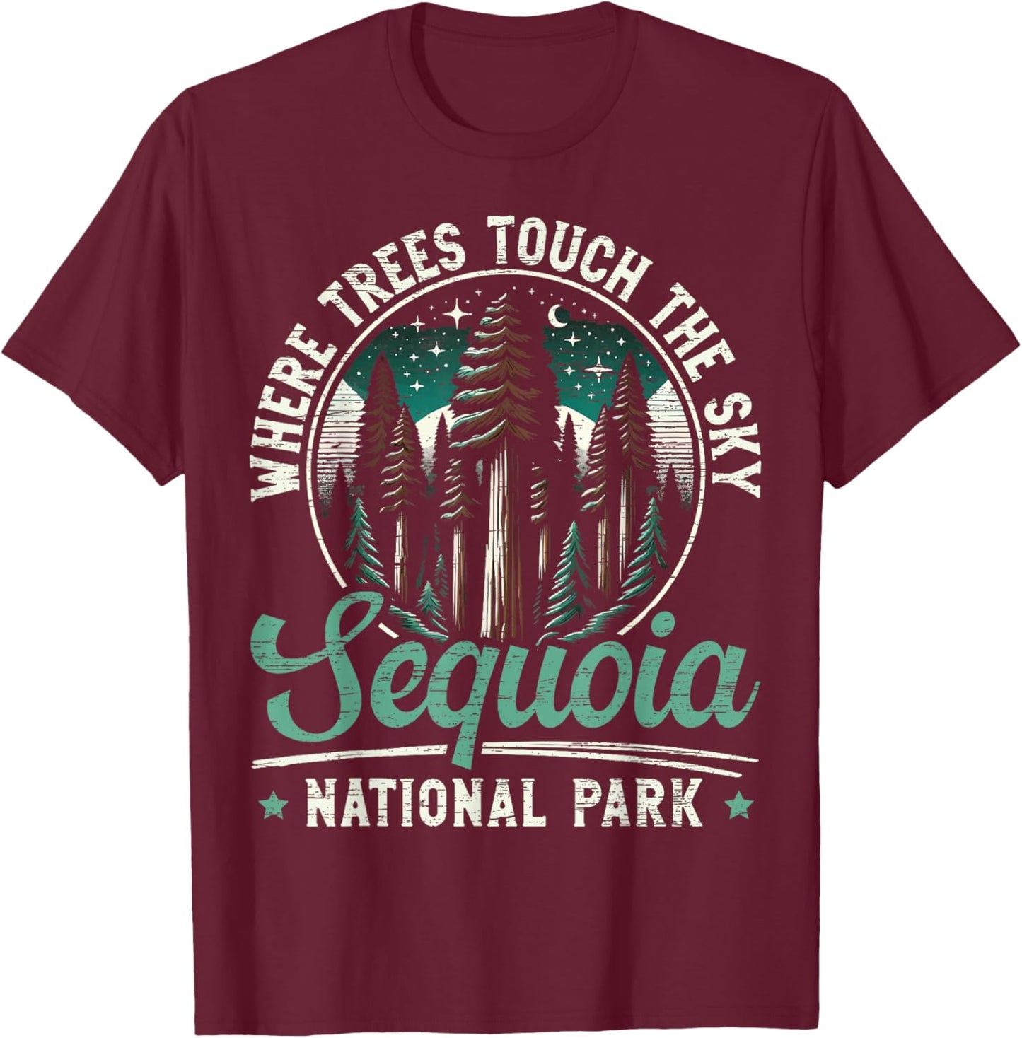 Sequoia National Park Outdoor Travel USA America T-Shirt - T-Shirt | Maroon
