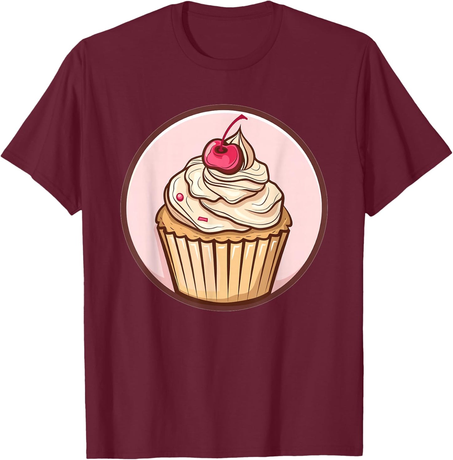 Retro Cupcake T-Shirt - T-Shirt | Maroon