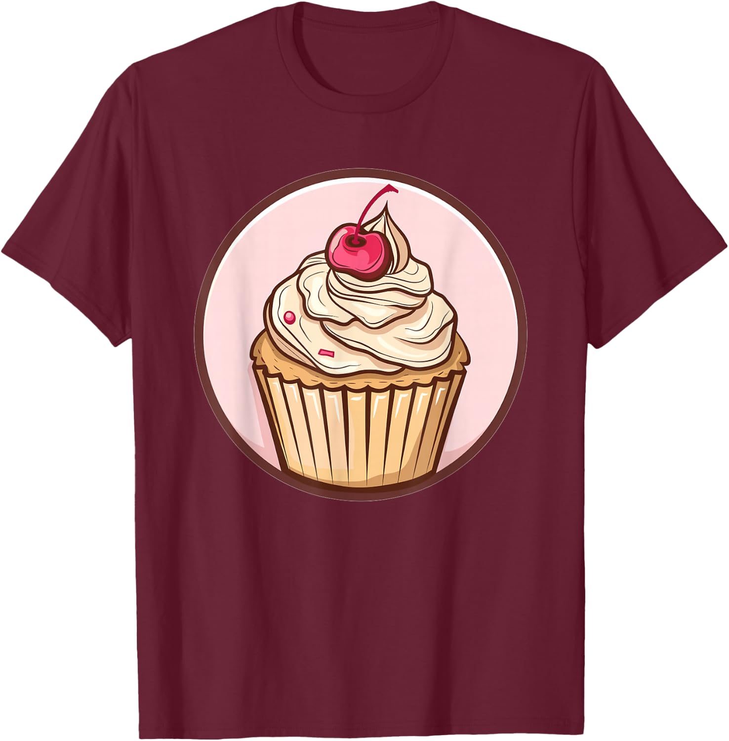 Retro Cupcake T-Shirt - T-Shirt | Maroon
