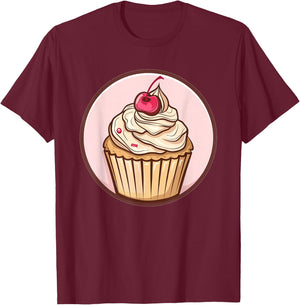 Retro Cupcake T-Shirt - T-Shirt | Maroon