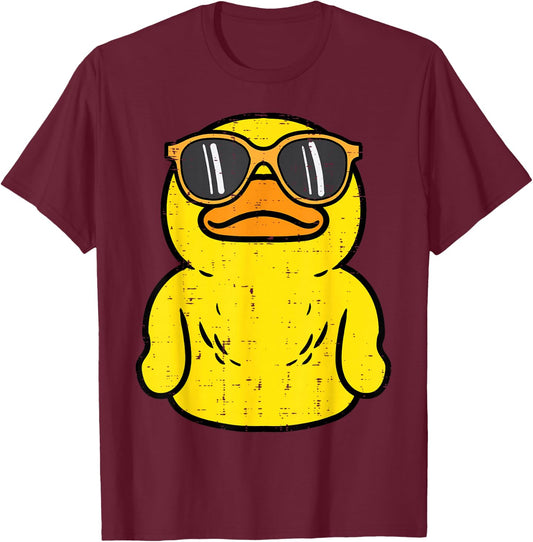 Rubber Duck Sunglasses Cool Boys Girls Kid Toddler Women Men T-Shirt - T-Shirt | Maroon