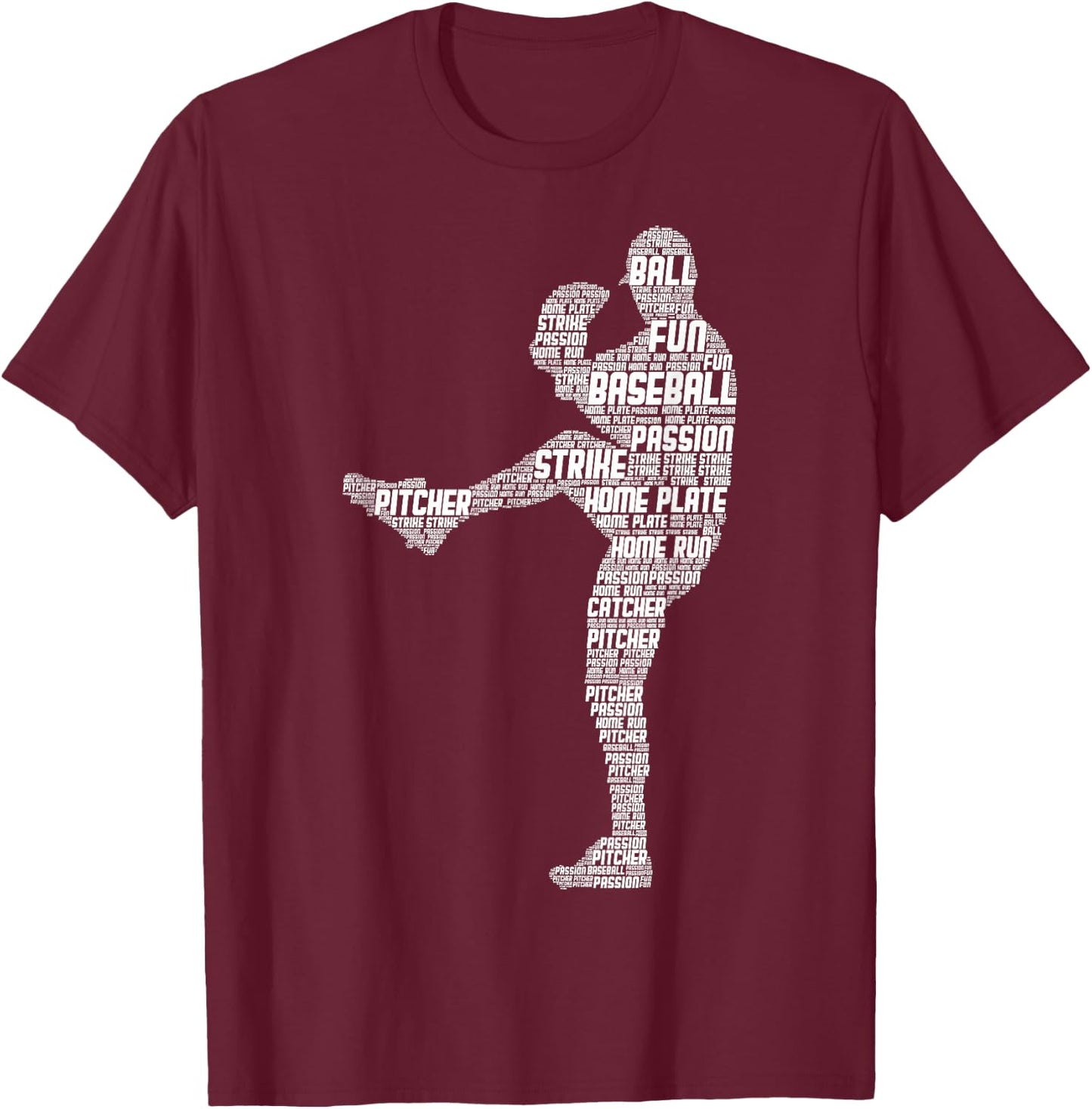 Baseball Pitcher Baseball Player Boys Children Men T-Shirt - T-Shirt | Maroon