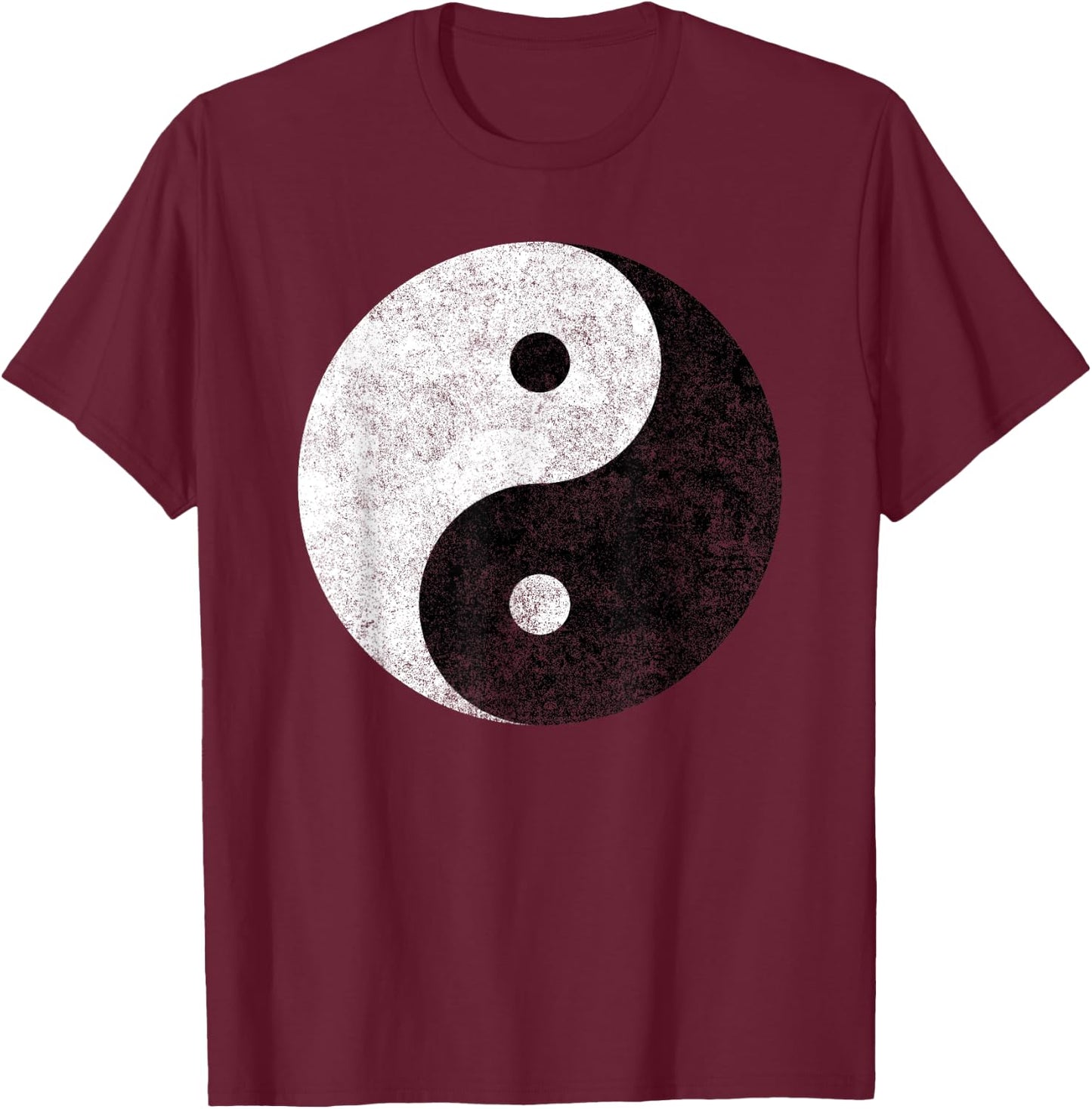 Yin Yang Symbol Tao Taijitu Yoga Peace Love T-Shirt - T-Shirt | Maroon
