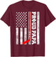 Proud Papa American Distressed Flag Funny Hockey Papa T-Shirt - T-Shirt | Maroon