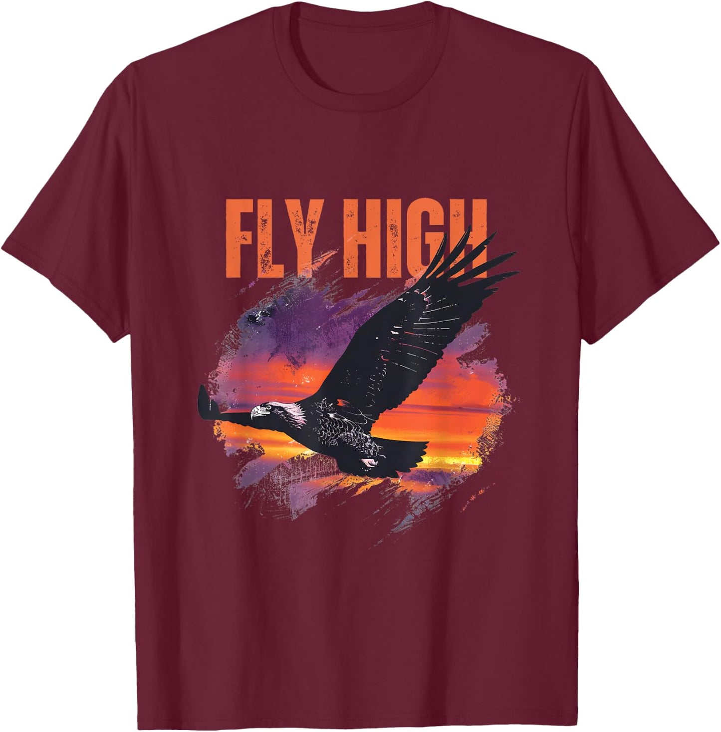 Fly High: National Bird Day Graphic T-Shirt - T-Shirt | Maroon