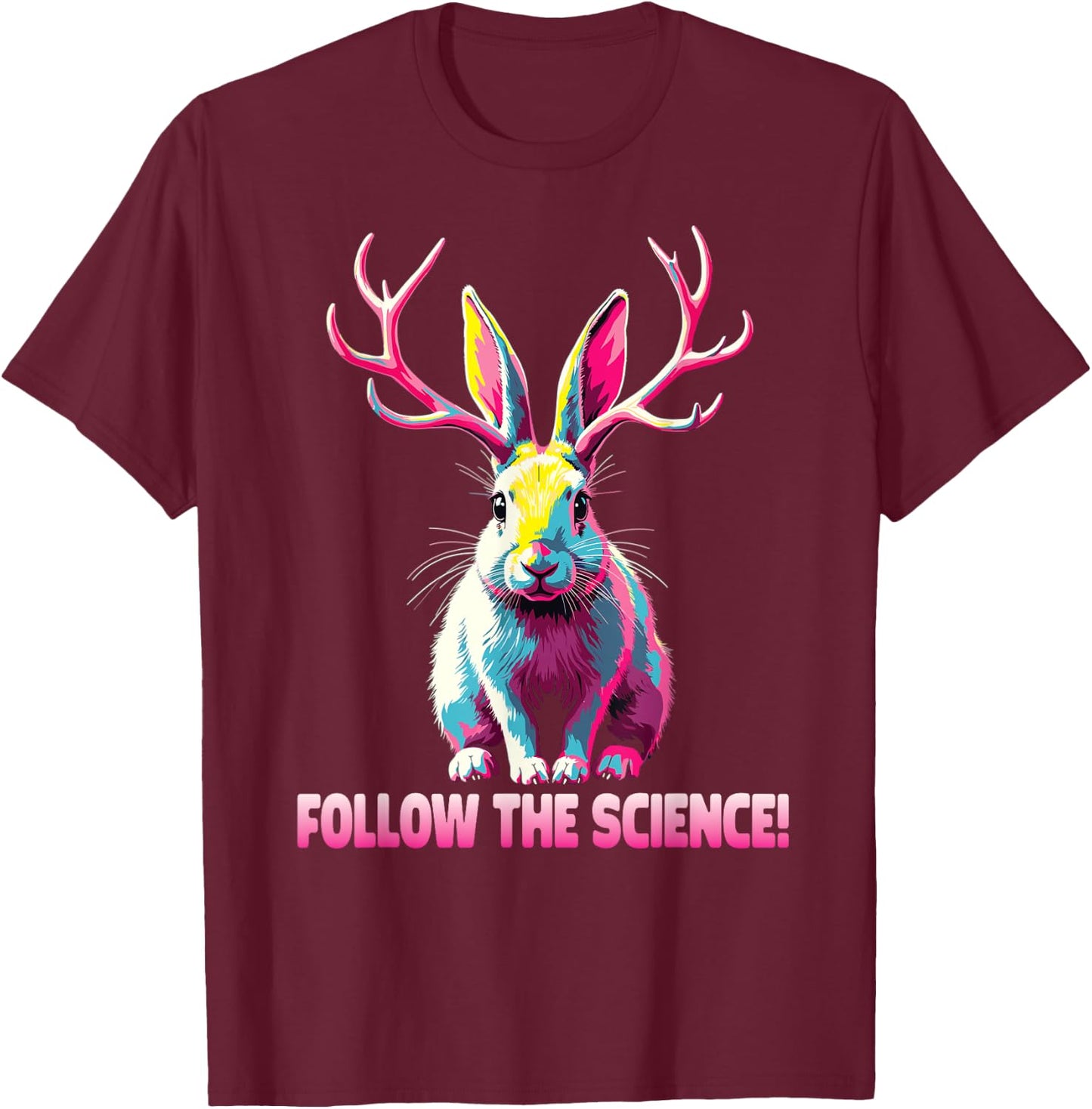 Jackalope Funny Cryptid Mythical Rabbit T-Shirt - T-Shirt | Maroon