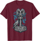 Viking Mjolnir Ravens Huggin Norse Mythology Men Women Kids T-Shirt - T-Shirt | Maroon