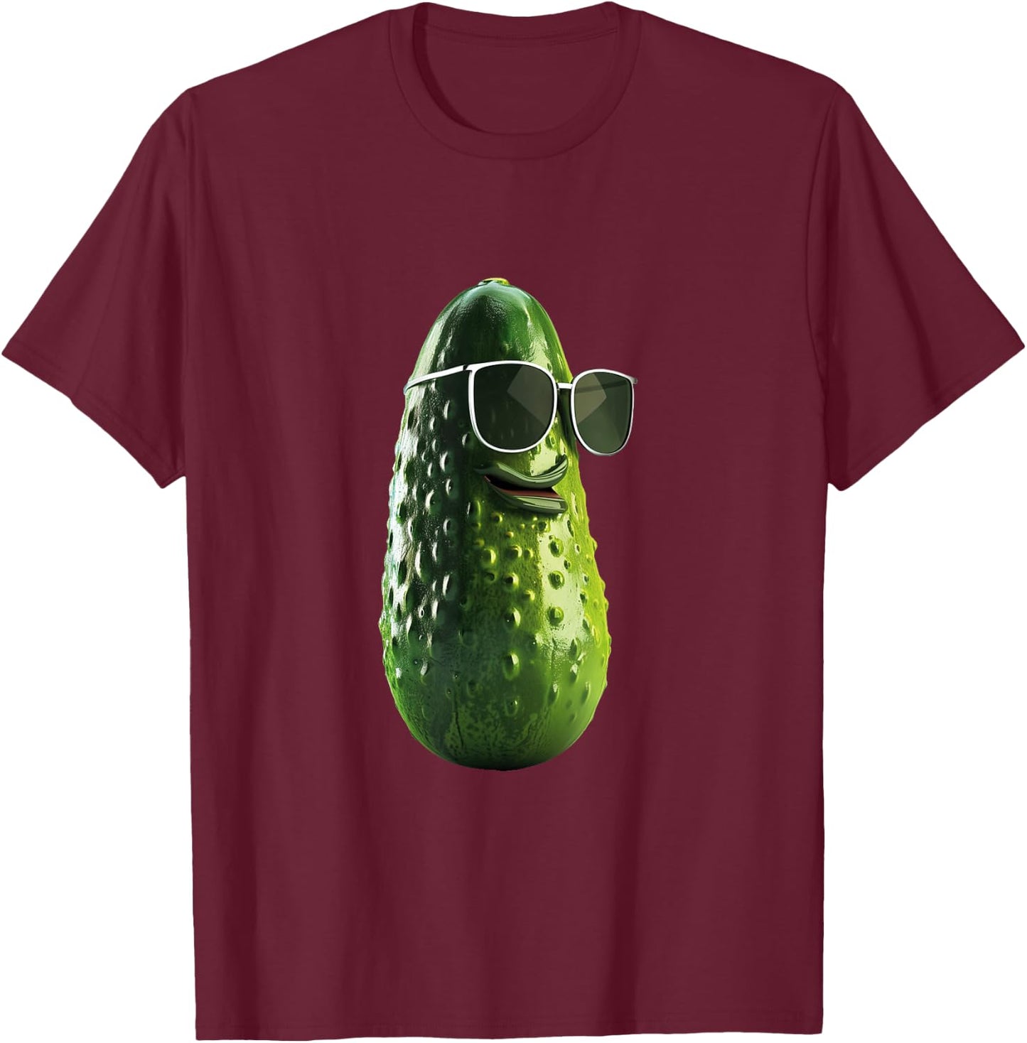 Funny Pickle , Small, Black T-Shirt - T-Shirt | Maroon