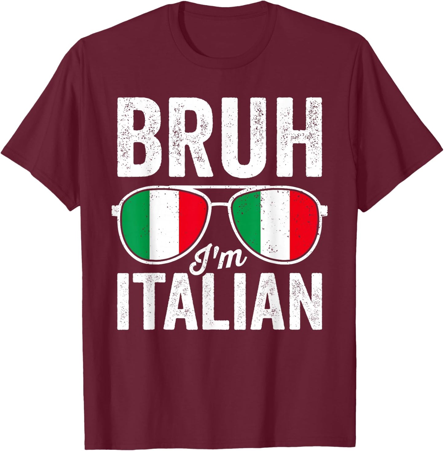 Bruh I'm Italian Funny Italian Festival Italian Boys Kids T-Shirt - T-Shirt | Maroon