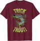 Funny Halloween Trout Fishing & Angling Trick or Trout T-Shirt - T-Shirt | Maroon
