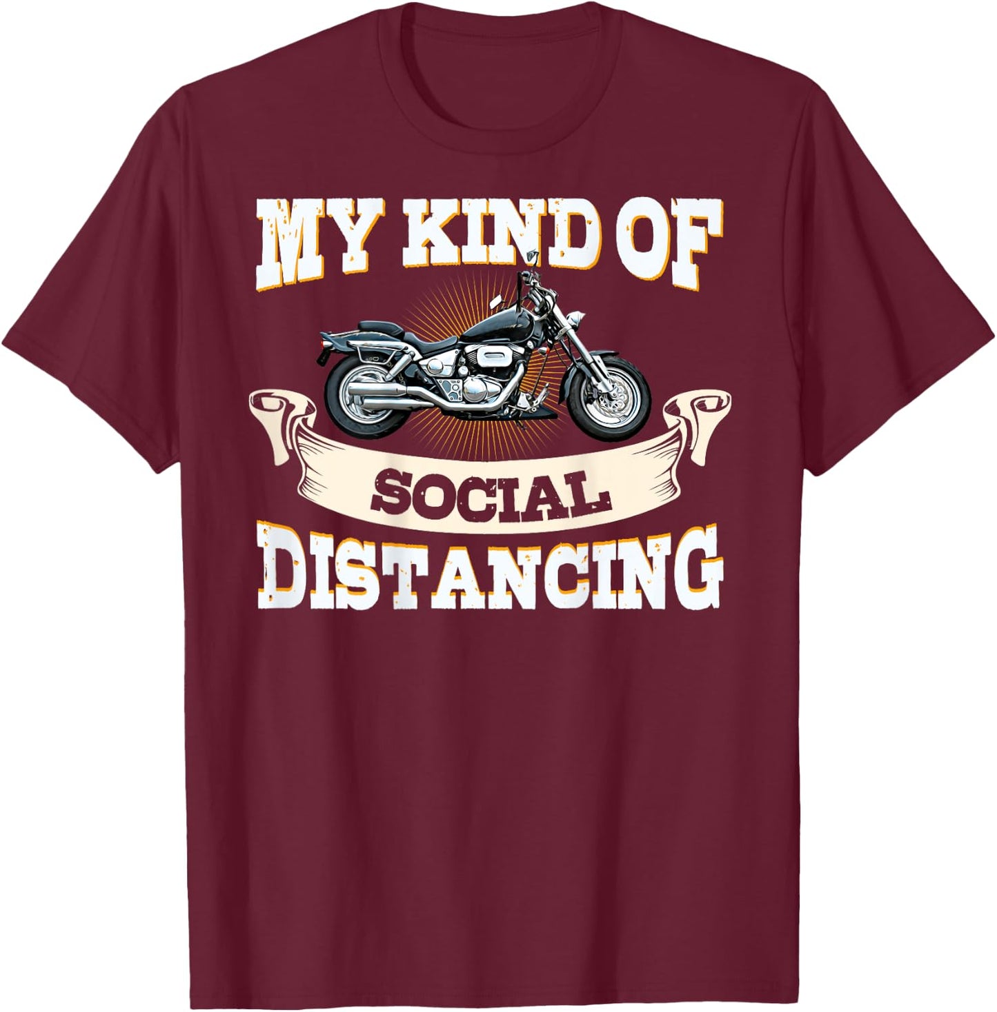 Biker Gear Motorcycle Gifts Image On Back Of Shirt T-Shirt - T-Shirt | Maroon